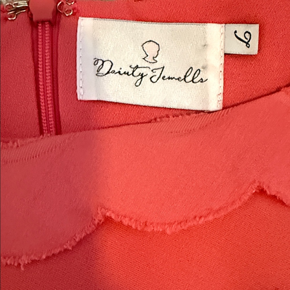 Dainty Jewells Coral Scallop Layer Pleated Midi Dress - Picture 6 of 6